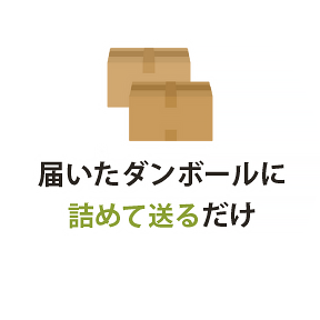 届いたダンボールに詰めて送るだけ